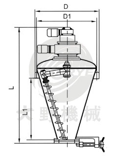 日本大野機械立式錐形混合機產品設計圖