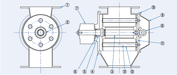日本大野機械星形給料閥設(shè)計圖